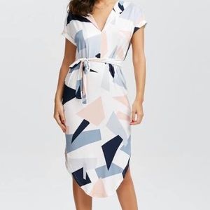 Geometric print spring dress